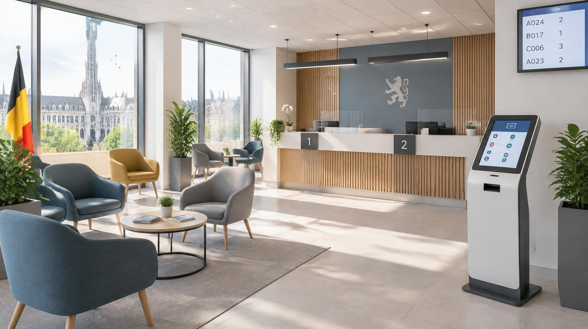 Modern office reception and waiting area