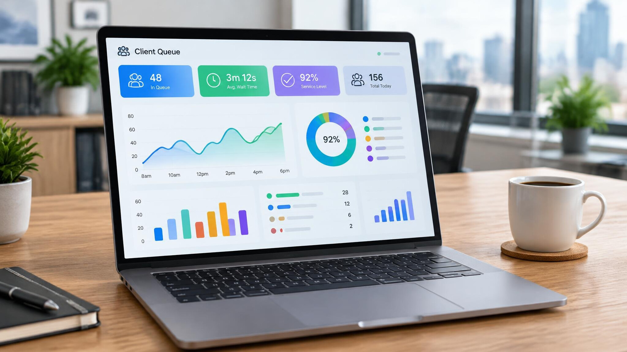 Analytics dashboard displayed on a laptop screen